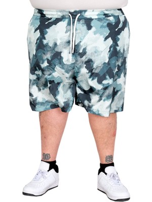 ModeXL Mode Xl Erkek Büyük Beden Desenli Deniz Şortu Fox 25403 Haki