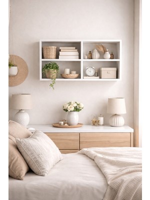 Alesta Life Edge Bölmeli Duvar Rafı -Raf Kitaplık - Kitaplık - Masa Üstü Raf - Masa Üstü Kitaplık