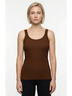 Cottonland Kadın Clarısa Esnek Pamuk Ribana Fit Kesim Ince Atlet