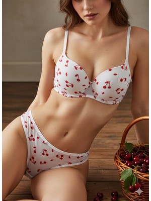 Zerogaprise Kadın Yarım Dolgulu Kiraz Işleme Detaylı Sütyen Takımı