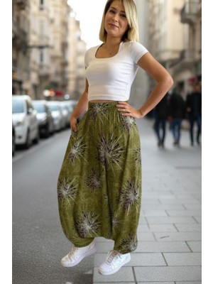 Maksen Tekstil Otantik Viskon Şalvar- Viskon Kumaş Belmando Rahat Kalıp Bohem Otantik Tarzı Cepli Kadın Şalvar