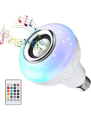 Zemira Ledx Al-Spkr Kumandalı Bluetooth Hoparlör Ampul 500 Lümen Rgb Ledli E27 Lamba