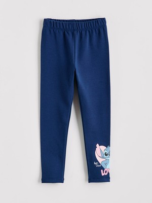 Lc Waikiki Yeni Sezon Beli Lastikli Stitch Baskılı Kız Çocuk Tayt