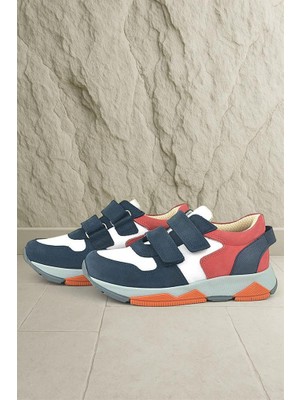 Rakerplus Hakiki Deri Lacivert Çocuk Sneakers Spor Ayakkabı