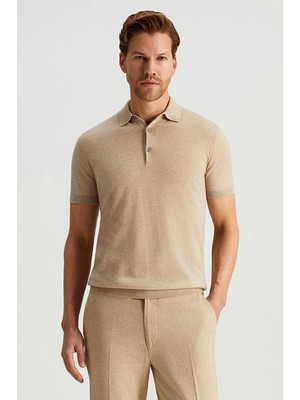 Hemington Ultrafine Merino Yünü Krem Triko Polo