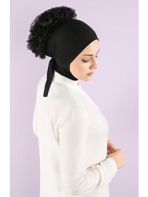 Lavender Arsel Moda Premium Dikişsiz Fırfırlı Bone Siyah