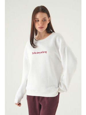 Rays Krem Cherry On Top Baskılı Sweat 1041