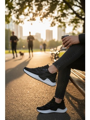 Enoch Özel Baskı Detaylı ve Darbe Emici Tabanlı Yürüyüş Için Erkek Spor Ayakkabı