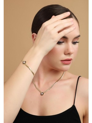 Sembol Gold Çağla Set Altın 14 Ayar Kolye/bileklik