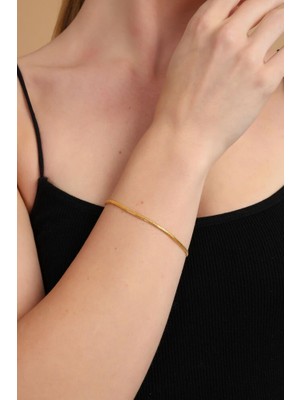 Sembol Gold Balık Sırtı Bileklik 22 Ayar  18 cm 2 mm