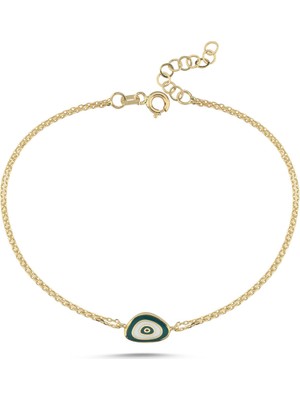 Sembol Gold Yeşil Mine Nazar Bileklik 17+2 cm