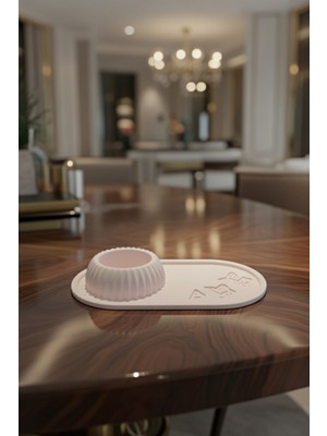 Safir Design Kelebek Rölyefli Dekoratif Tepsi ve Kase Seti - Modern Takı ve Aksesuar Düzenleyici