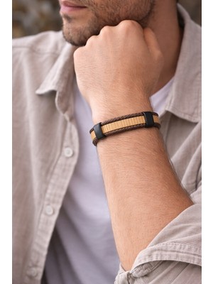 Herşey Nota Golden Axis – Siyah & Altın Tonlu Modern Erkek BILEKLIK-1382
