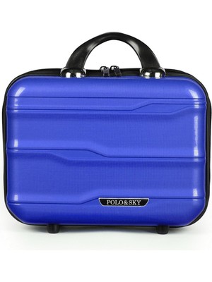 Polo&sky Azra Model Çivit Pp Poliproilen Kırılmaz Makyaj Çantası El Valizi