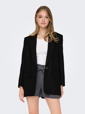 Only Onlcaro-Lana L/s Ovs Lın Blazer Tlr Noos Kadın Siyah Ceket - 15290245