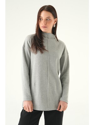 Rays Gri Bisiklet Yaka Kazak 3096A