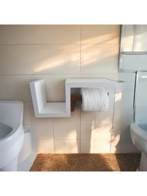 Moxo Store Dekoratif Ahşap Tuvalet Kağıdı Askısı