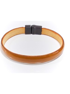 Herşey Nota Terra Line – Taba Minimal Erkek Deri BILEKLIK-1381