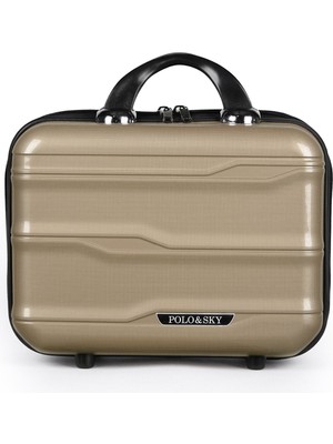 Polo&sky Azra Model Vizon Rengi Pp Poliproilen Kırılmaz Makyaj Çantası El Valizi