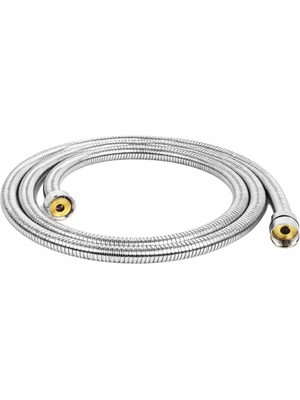 Mistillo İNCE DİŞ DUŞ SPİRAL HORTUMU + PASLANMAZ KROM KAPLI - 175-200 cm