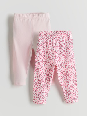 Lc Waikiki Yeni Sezon Beli Lastikli Kız Çocuk 3/4 Boy Tayt 2'li