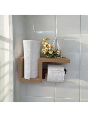 Moxo Store Dekoratif Ahşap Tuvalet Kağıdı Askısı