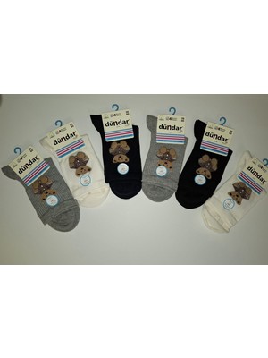 Dündar Ayıcıklı Çorap-6 Adet-4 Mevsim -Dikişsiz- Parfümlü (36-40 Beden )