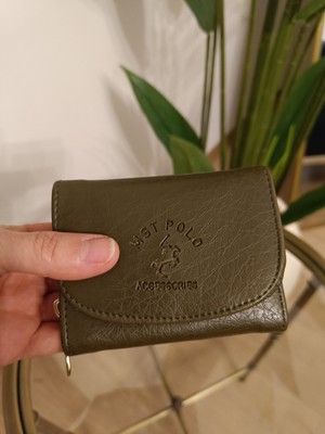 SAVEK Yeşil Yumuşak Deri Bozuk Para Gözlü Bol Kartlıklı Kadın Cüzdan