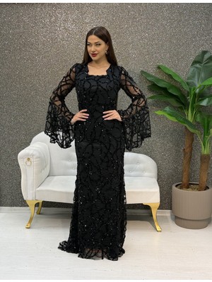 E&A Eren Abiye Uzun Kollu Balık Elbıse