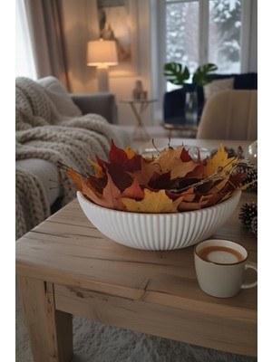 Safir Design El Yapımı Dekoratif Ribanalı Kase - Kuru Kokulu Yaprak Hediyeli Modern Kase