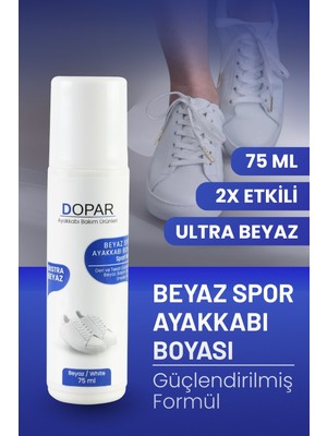 Dopar Beyaz Spor Deri Bez ve Kumaş Ayakkabı Boyası Bakımı 75 ml