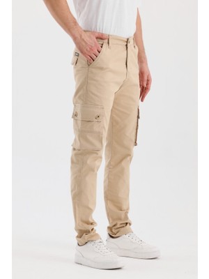 Rizzup Erkek Bej Rahat Kesim Gabardin Kargo Pantolon – Outdoor Stil Cepli Model Spor Pantolon 2505245