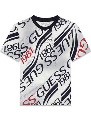 Guess Bg Store Erkek Çocuk Desenli Tshirt