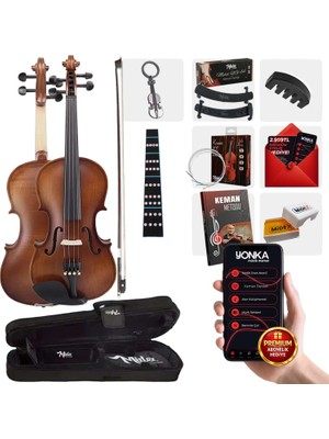 Midex LMA-544TYS 1/2 Profesyonel Keman 2/4 Çocuk Kemanı 8-10 Yaş (Yastık Susturucu Yedek Tel Çanta Yay Reçine Metod)