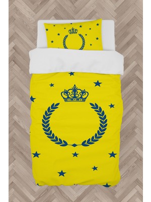 Mekta Home  Taç ve Çelenk Desenli Sarı Nevresim Takımı