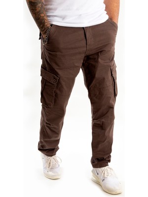 Rizzup Toprak Geniş Kesim Gabardin Kargo Pantolon – Likralı Outdoor Stil Çok Cepli Erkek Pantolon 1705421