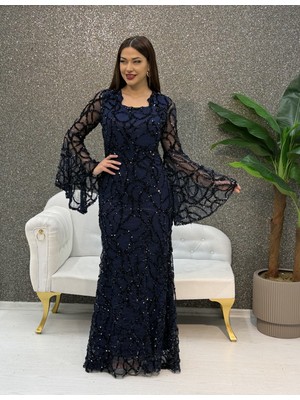 E&A Eren Abiye Uzun Kollu Balık Elbıse