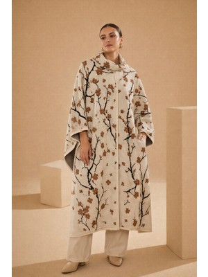 Kemik Kabartmalı Kapşonlu Kepenek