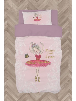 Mekta Home  Kelebekli Balerin Kız Desenli Nevresim Takımı