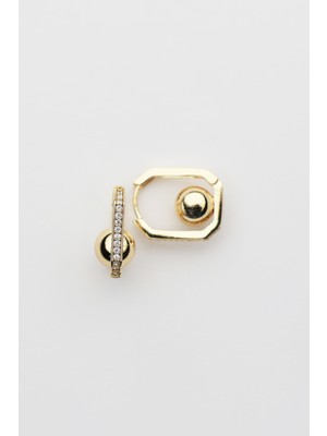 Sonche Küre Formlu Taşlı Küpe 1150