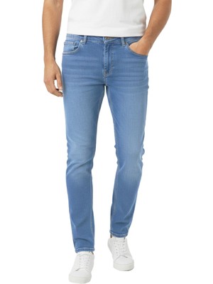 Rizzup Regular Fit Likralı Mavi Erkek Kot Pantolon – Rahat & Günlük Denim Pantolon Jean 2407080
