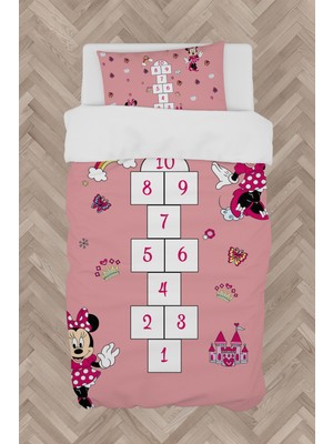 Mekta Home  Seksekli Minnie Mouse Desenli Nevresim Takımı
