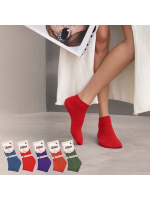 Kral Socks Kadın Kaliteli Bambu Patik Çorap (5 Adet) Dikişsiz Görünmez Parfümlü Kısa Model Çorap