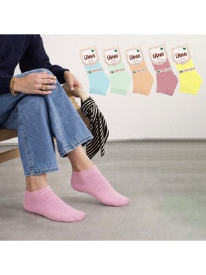 Kral Socks Kadın Kaliteli Bambu Patik Çorap (5 Adet) Dikişsiz Görünmez Parfümlü Kısa Model Çorap