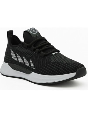 Letao Siyah Beyaz Ortopedik Taban Esnek Şık Hafif Triko Günlük Sneaker Spor Ayakkabı