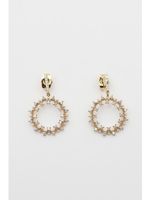 Sonche Taşlı Halka Küpe 9040