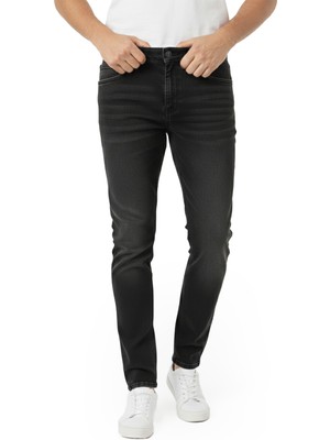 Rizzup Antrasit Likralı Dar Kesim Taşlanmış Kot Pantolon Günlük & Şehir Stili Erkek Jean 2608325