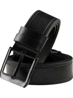 Rizzup Siyah %100 Hakiki Deri Kot Kemeri – Kenarları Desenli – Kısaltılabilir Erkek Deri Kemer 2602666