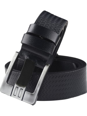 Rizzup Koyu Lacivert %100 Hakiki Deri Erkek Spor Kemer Lazer Desenli Kalın Dilli Kısaltılabilir 2602662