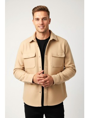Rizzup Erkek Bej Premium Kaşe Ceket – Şık, Modern ve Sıcak Tutan Tasarım Ceket Mont 2500559